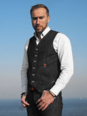 Gilet en jeans selvedge fabriqué en france